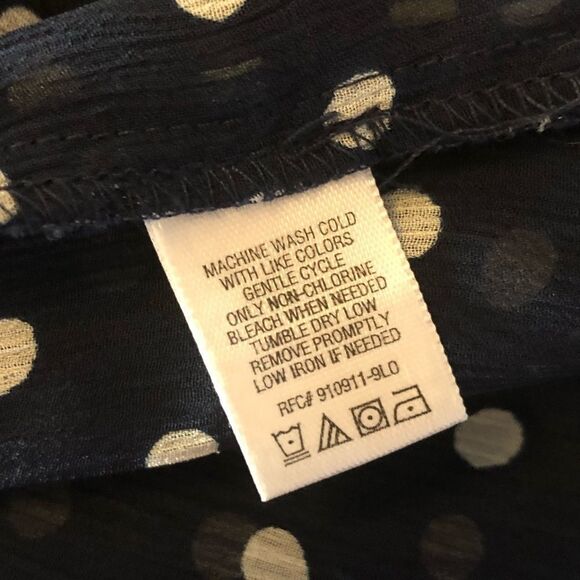 801 George SHEER Polka Dot Print Tie Waist Blouse - Picture 8 of 8